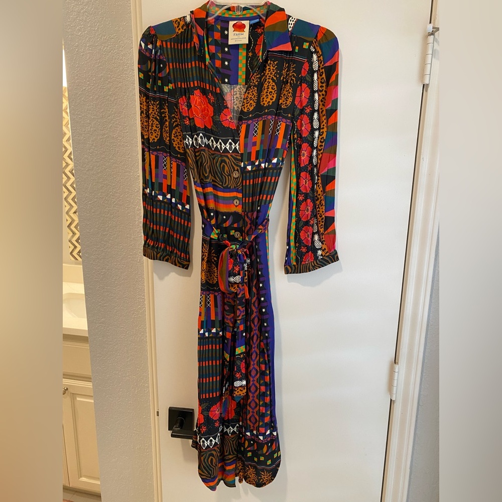 FARM Rio Colorful Long Sleeve Dress